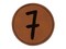 Number 7 Seven Felt Marker Font Round Iron-On Engraved Faux Leather Patch Applique - 2.5"